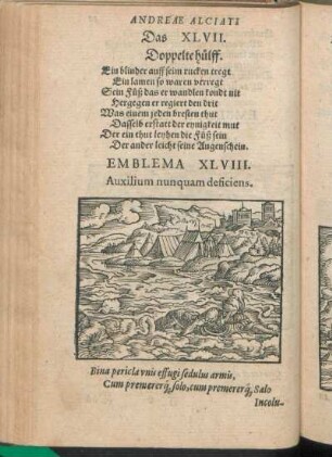Emblema XLVIII. Auxilium nunquam deficiens.