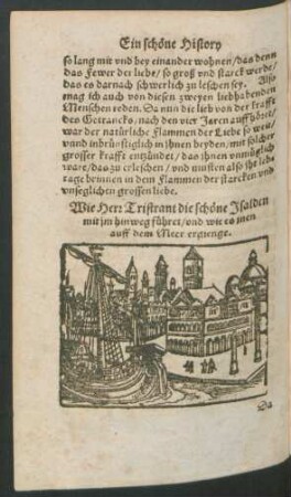 Wie Herr Tristrant die schöne Isalden mit im hinweg führet/ und wie es inen auff dem Meer ergienge.