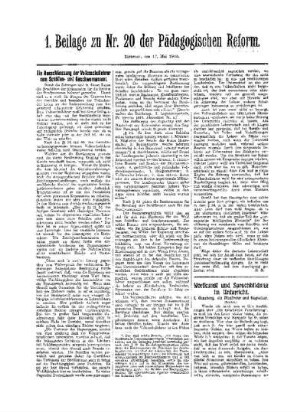 Wortkunst und Sprachbildung im Unterricht : (Schluß) ; 1. Beilage zu Nr. 20 der Pädagogischen Reform