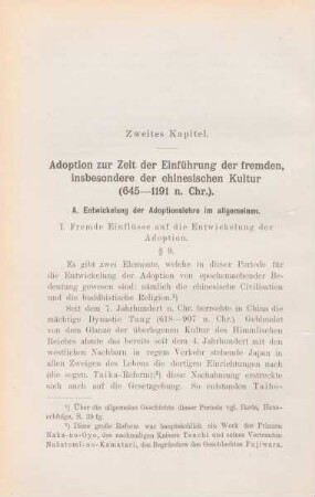 A. Entwickelung der Adoptionslehre im allgemeinen