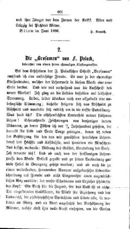 Die "Brosamen" von F. Polack