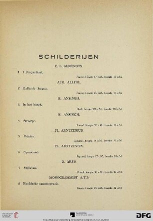 Schilderijen (Nr. 1-287)
