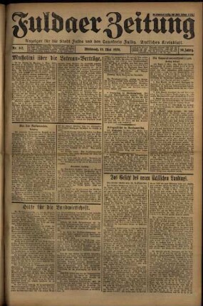 Erste Ausgabe vom Mittwoch, den 15. Mai 1929.