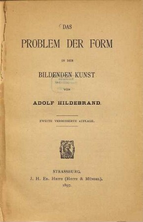 Das Problem der Form in der bildenden Kunst