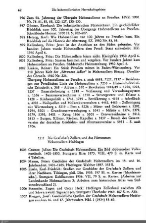12.2 Die Grafschaft Zollern und das Fürstentum Hohenzollern-Hechingen