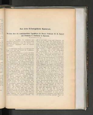 Berichte über die landeskundliche Expedition der Herren Professor Dr. K. Hassert und Professor F. Thorbecke in Kamerun.