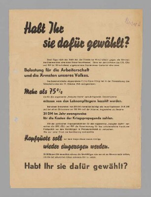 "Habt Ihr sie dafür gewählt?"