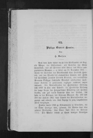 VII. Philipp Gabriel Hensler.