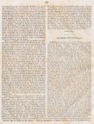 612 Kirchliche Mittheilungen