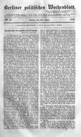 No 17, 27. April 1839