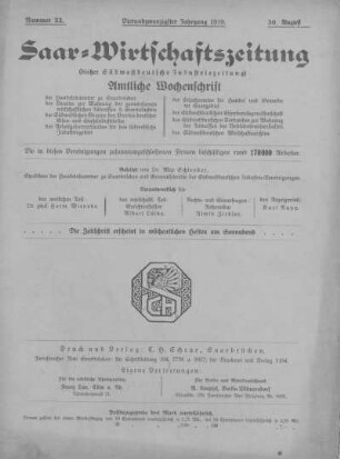 Nummer 22: 30. August 1919