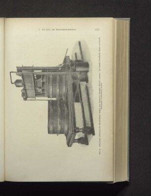 Abb. 63. hydraulische Zwillingspresse (Manfarthiches System) zum Auspressen sämtlicher Maischen geeignet.