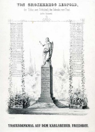 Grafik "Trauerdenkmal auf dem Karlsruher Friedhof"
