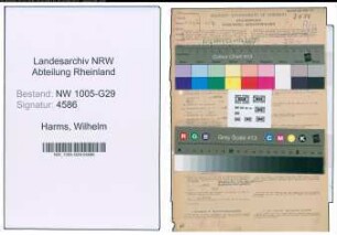 Entnazifizierung Wilhelm Harms , geb. 27.01.1909 (Bahninspektor)