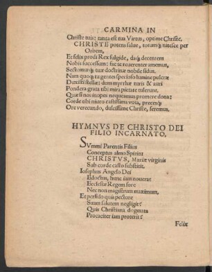Hymnus De Christo Dei Filio Incarnato.