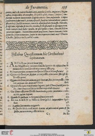 Syllabus Quaestionum hic Orthodoxe explicatarum