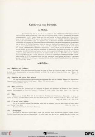 Kunstwerke von Porzellan (Nr. 264-509)