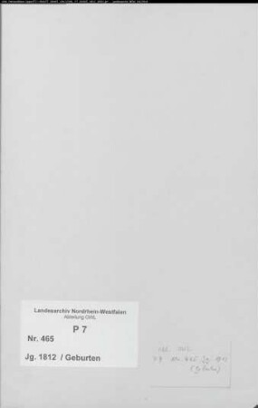 Zivilstandsregister der Mairie Rhede (Geburten 1812 (beschädigt); Aufgebote 1812 (2 Bände); Heiraten 1812 (3 Bände, Band 1 beschädigt); Todesfälle 1812 (2 Bände)). (Gemeinde: Rhede, Kreis Borken)