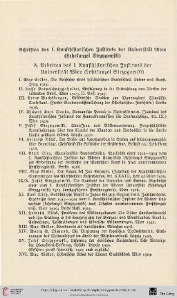 Schriften des I. Kunsthistorischen Instituts der Universität Wien
