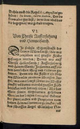 VI. Von Christi Aufferstehung und Himmelfarth.