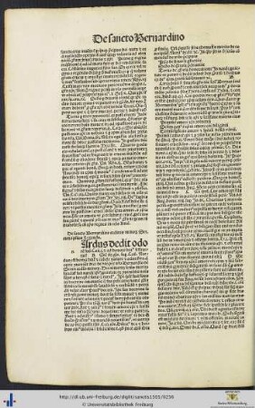 De sancto Bernardino ordinis minorum