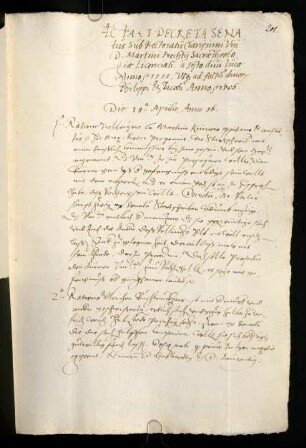 Acta et decreta Senatus 4.-5.1556