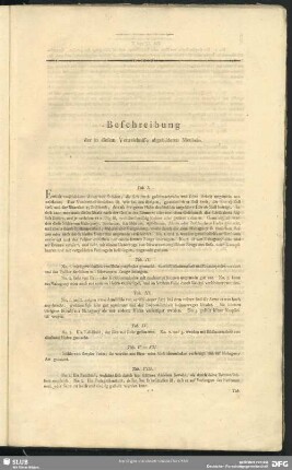 Beschreibung der in diesem Verzeichnisse abgebildeten Meubeln