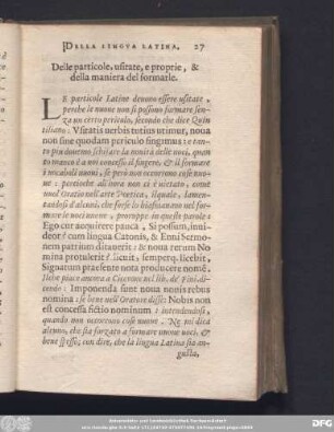 Delle particole, usitate, e proprie, & della maniera del formarle.