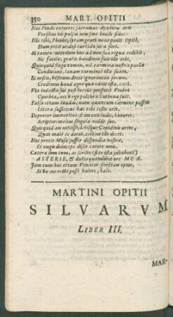 Martini Opitii Silvarum Liber III.