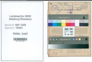 Entnazifizierung Josef Weller , geb. 26.10.1905 (Kaufmann)