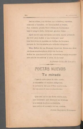 Tu mirada : Poetas nuevos