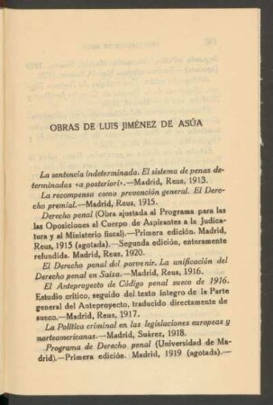 Obras de Luis Jiménez de Asúa