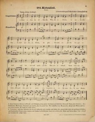 Volkslieder-Album : 209 beliebte u. auserlesene Volkslieder für e. Singst. mit Begl. d. Pianoforte, Heft 13