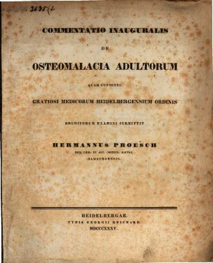 Commentatio inauguralis de osteomalacia adultorum