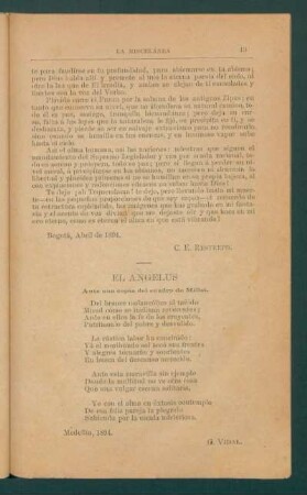 El ángelus : Ante una copia del cuadro de Millet