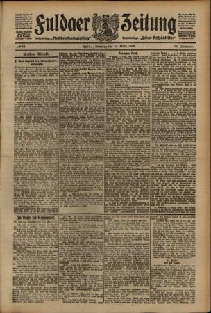 Erste Ausgabe vom Dienstag, den 16. März 1909.