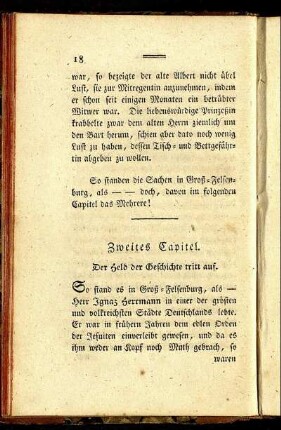 Zweites Kapitel. Der Held der Geschichte tritt auf.