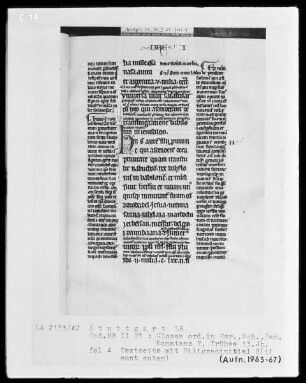 Bibliorum libri Esdrae, Neemiae, Danielis cum Glossa ordinaria — Initiale H(ii sunt autem), Folio 4recto