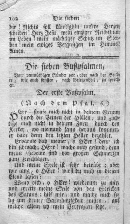 Die sieben Bußpsalmen.