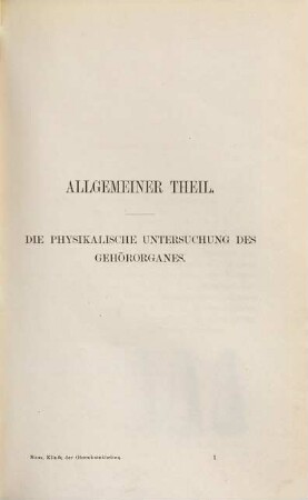 Klinik der Ohrenkrankheiten : ein Handbuch für Studirende und Aerzte