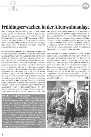 Frühlingserwachen in der Altenwohnanlage