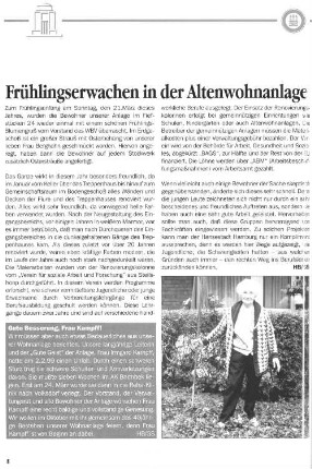 Frühlingserwachen in der Altenwohnanlage