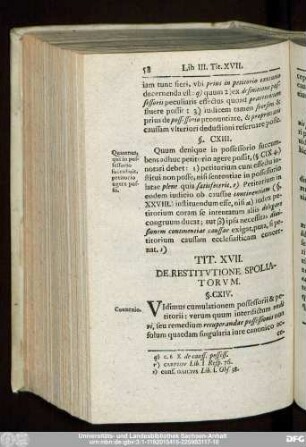 Tit. XVII. De Restitutione Spoliatorum.
