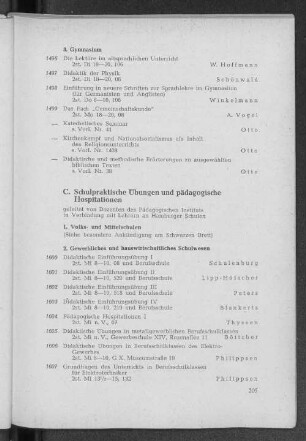 C. Schulpraktische Übungen und pädagogische Hospitationen