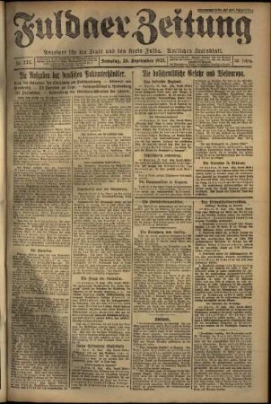 Ausgabe vom Samstag, den 26. September 1925.