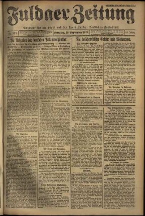 Ausgabe vom Samstag, den 26. September 1925.