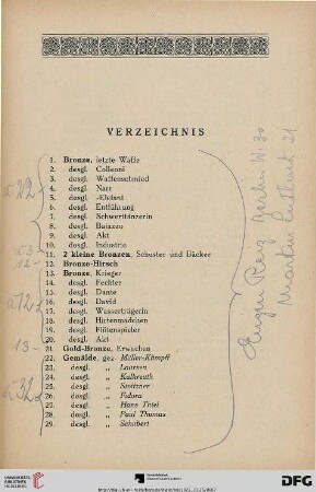 Verzeichnis (Nr. 1-329)