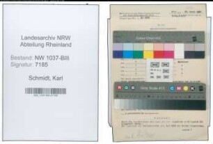 Entnazifizierung Karl Schmidt , geb. 09.02.1902 (Sekretaer)