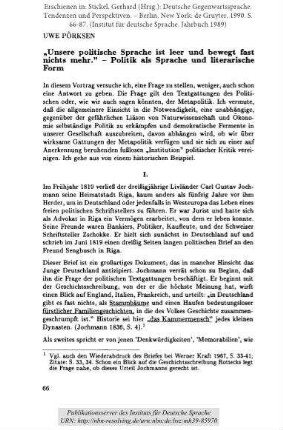 "Unsere politische Sprache ist leer und bewegt fast nichts mehr." - Politik als Sprache und literarische Form