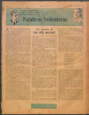 Palabras redentoras : Un cuento de Luis Peña Montarcé